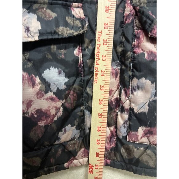 Urban Outfitters Women's Black Floral Quilted Pockets Size Medium Zip Closure - Picture 4 of 10
